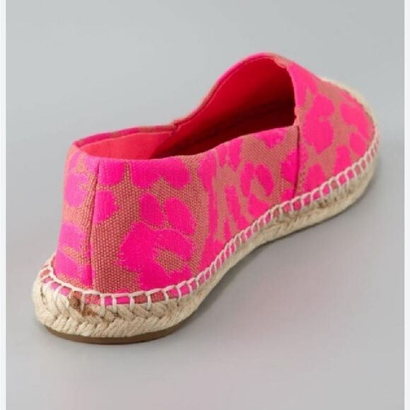 Juicy Couture Flats Canvas Espadrille Neon Pink Size 6 - Picture 7 of 8